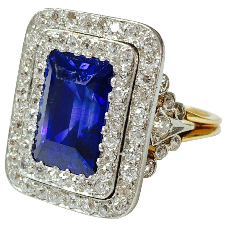 Tiffany and Co. 1900s Gubelin Certified Burma Blue Sapphire and Diamond Ring  For Sale at 1stDibs | sapphire engagement rings tiffany, tiffany sapphire  ring, burmese sapphire ring