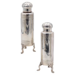 TIFFANY & CO. 1902 John C. Moore Pair Of Salt-Pepper Shakers In .925 Sterling