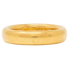 Tiffany 
Co. 1905 18 Karat Yellow Gold Inscribed Antique Wedding Band Ring