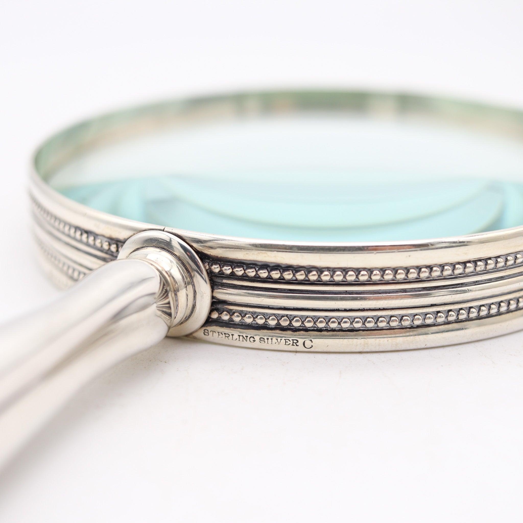 TIFFANY & CO. 1905 Charles T. Cook Schreibtisch Lupe Glas in .925 Sterling Silber (amerikanisch) im Angebot