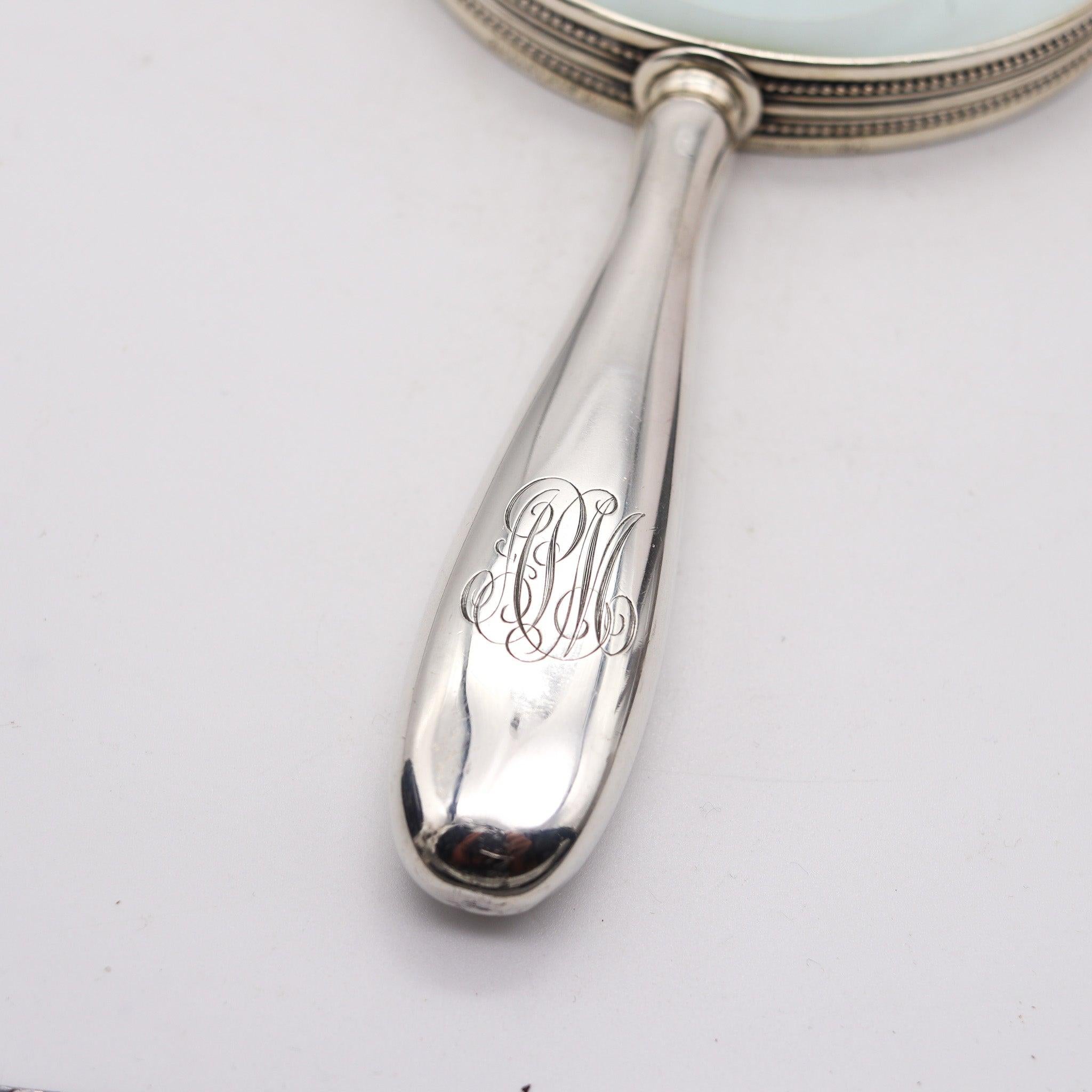 TIFFANY & CO. 1905 Charles T. Cook Schreibtisch Lupe Glas in .925 Sterling Silber (Handgefertigt) im Angebot