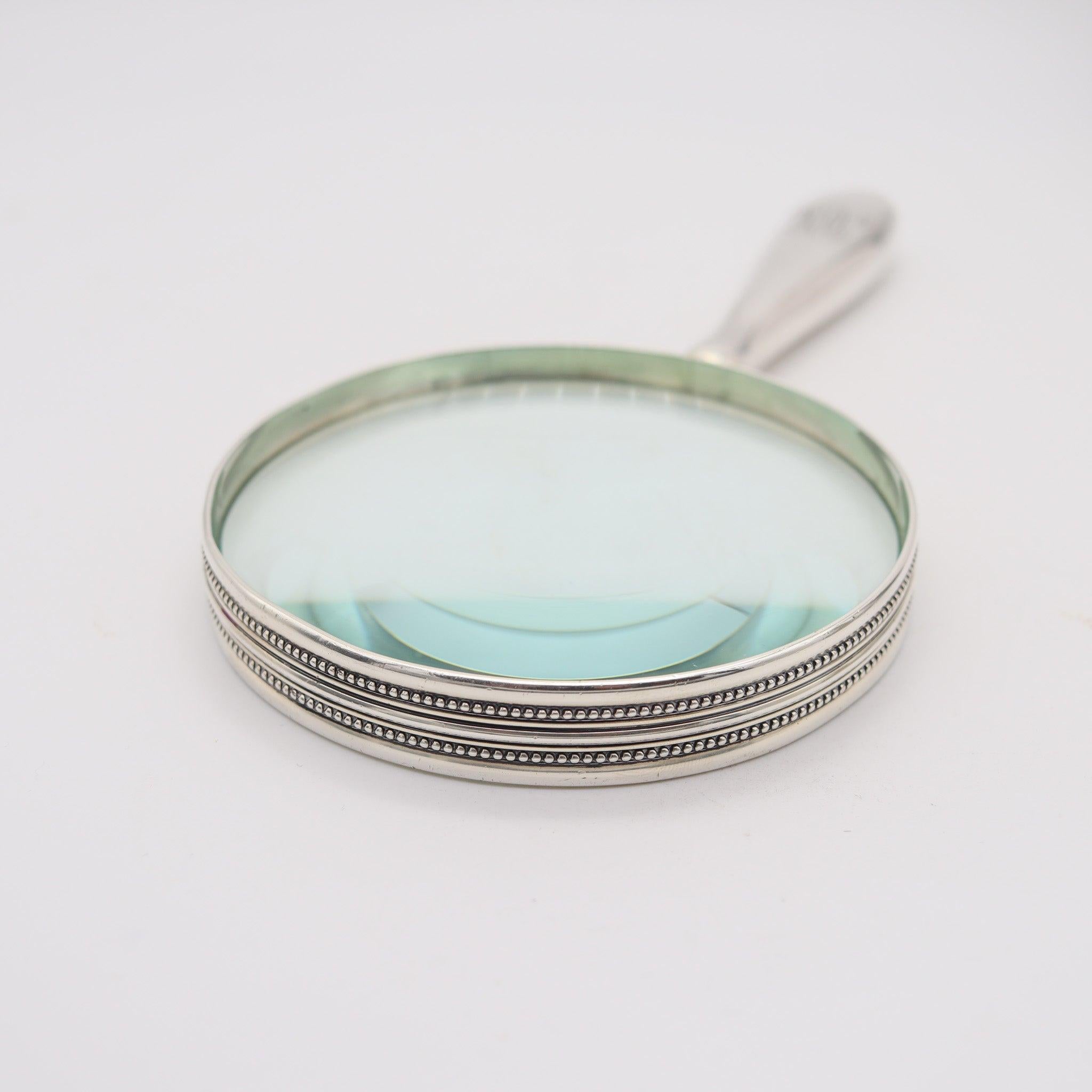 TIFFANY & CO. 1905 Charles T. Cook Schreibtisch Lupe Glas in .925 Sterling Silber im Zustand „Hervorragend“ im Angebot in Miami, FL