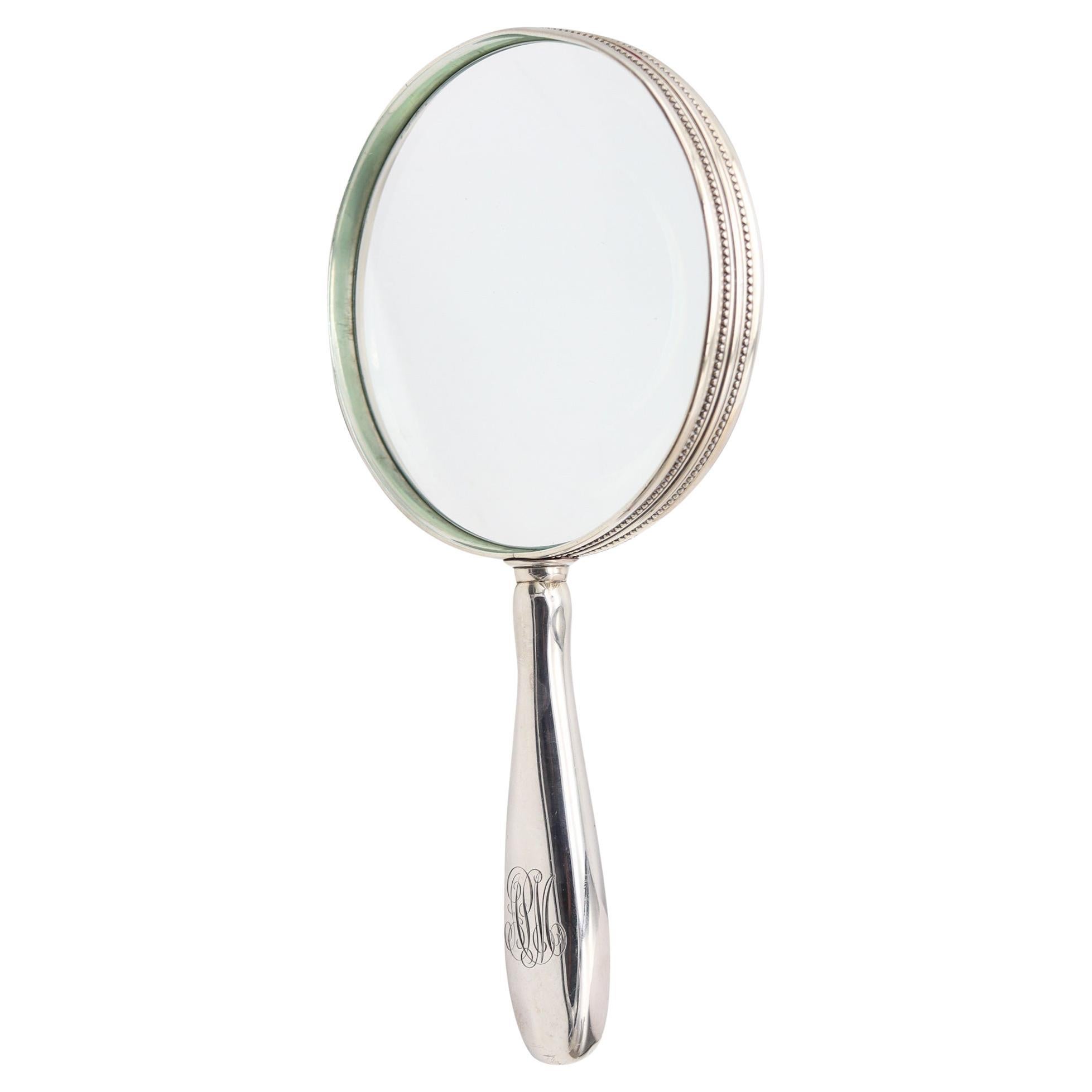 TIFFANY & CO. 1905 Charles T. Cook Schreibtisch Lupe Glas in .925 Sterling Silber im Angebot