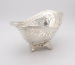 TIFFANY & CO. 1907 John C. Moore Four-Legged Nut Dish In .925 Sterling Silver