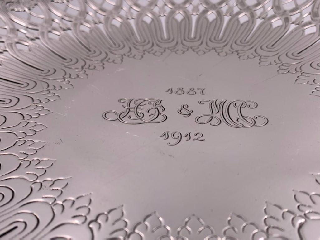 Tiffany & Co. 1907 Sterling Silver Compote Tazza Centerpiece Dish Palm Pattern 1