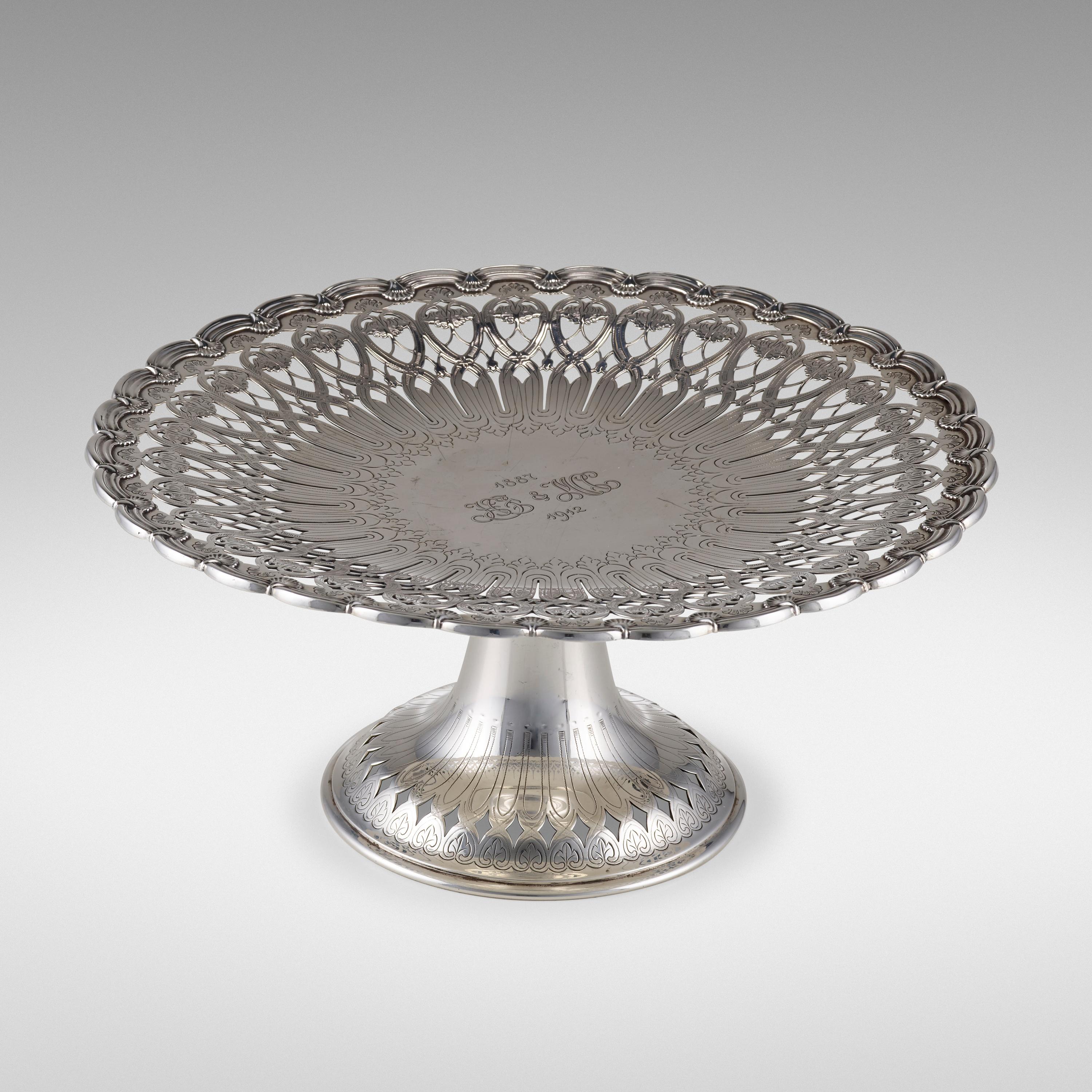 Tiffany & Co. 1907 Sterling Silver Compote Tazza Centerpiece Dish Palm Pattern 3
