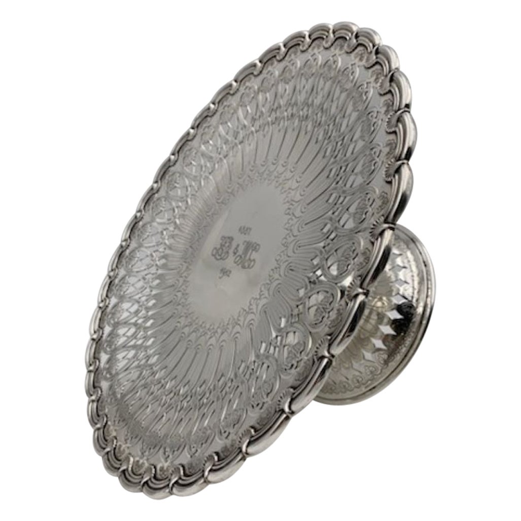 Tiffany 
Co. 1907 Sterling Silver Compote Tazza Centerpiece Dish Palm Pattern