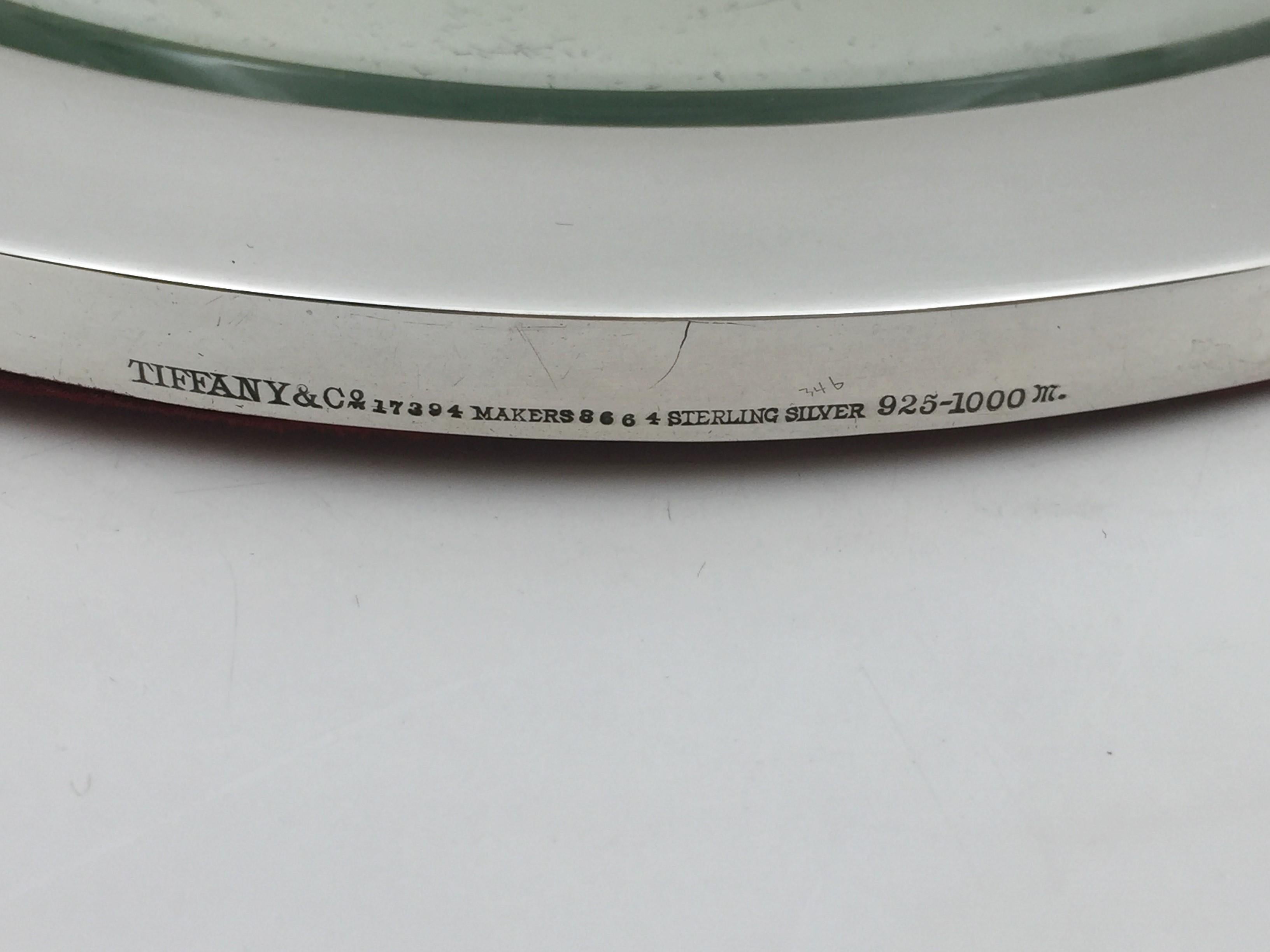 Tiffany & Co. 1909 Sterling Silver Mirrored Platter in Art Deco Style For Sale 1