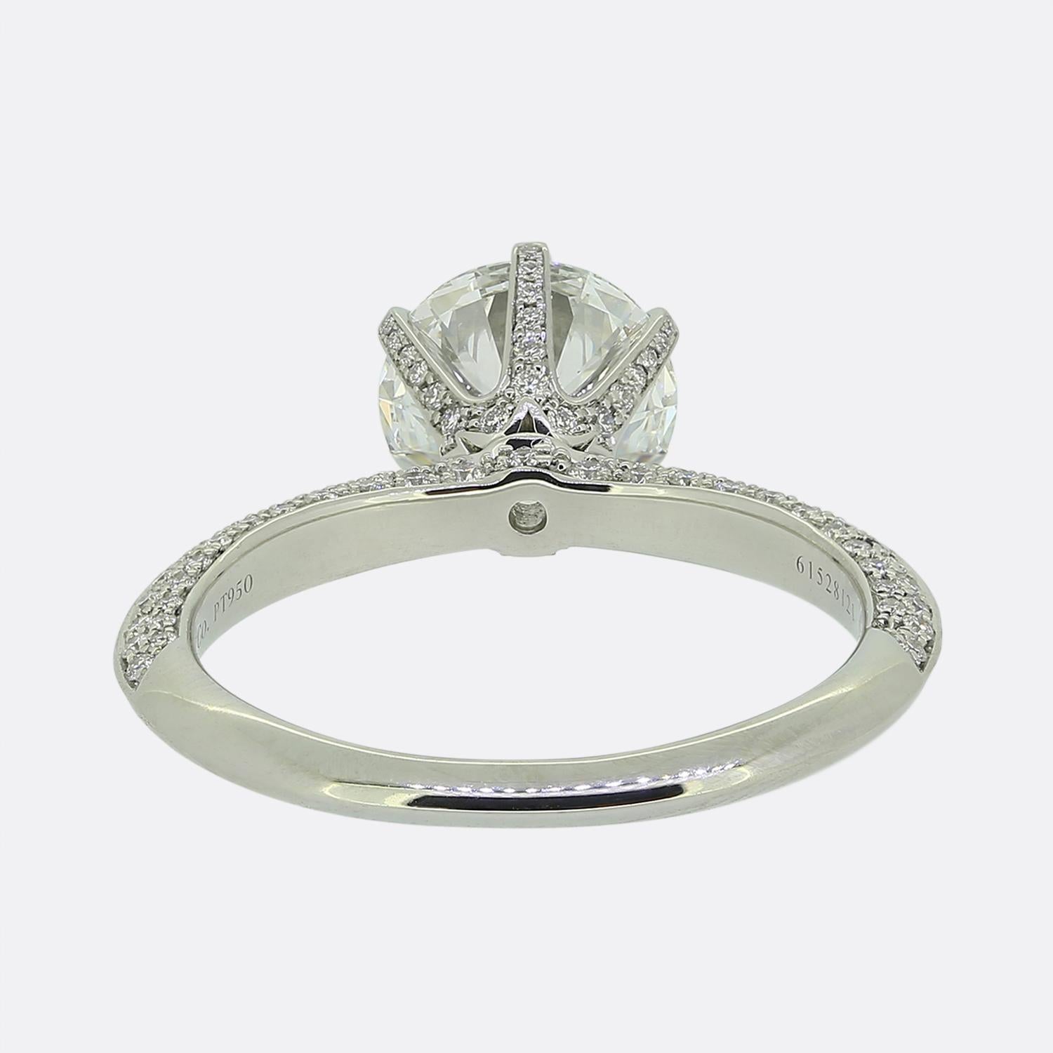 Tiffany & Co. 1.91 Carat Pave Setting Engagement Ring In Excellent Condition For Sale In London, GB