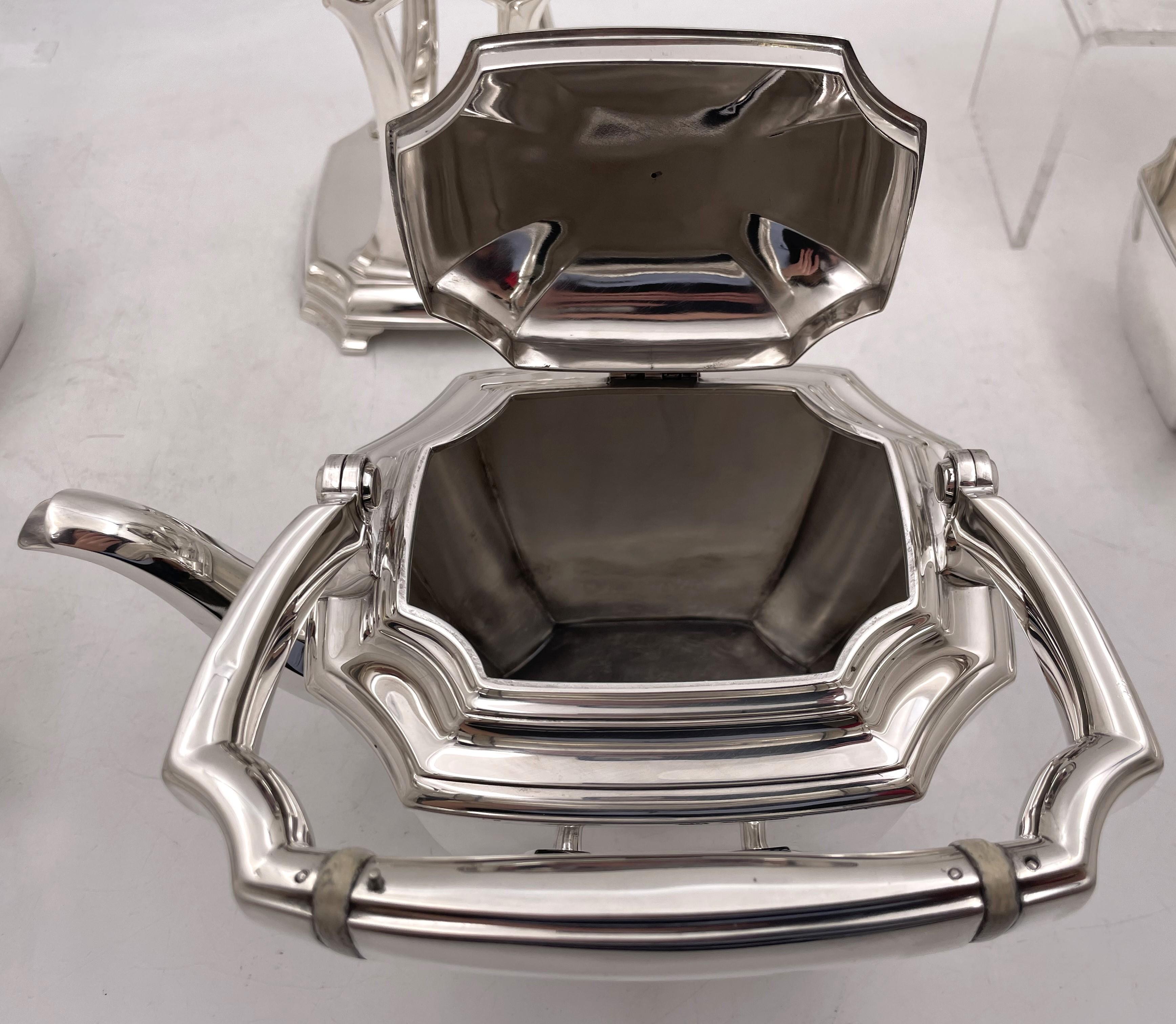 Tiffany & Co. 1912 Sterling Silber 6-teiliges Tee- und Kaffee-Set Hampton Art Deco von Tiffany & Co. im Zustand „Gut“ in New York, NY