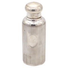 TIFFANY & CO. 1920 Art Deco Perfume Flask Bottle In Solid 925 Sterling Silver