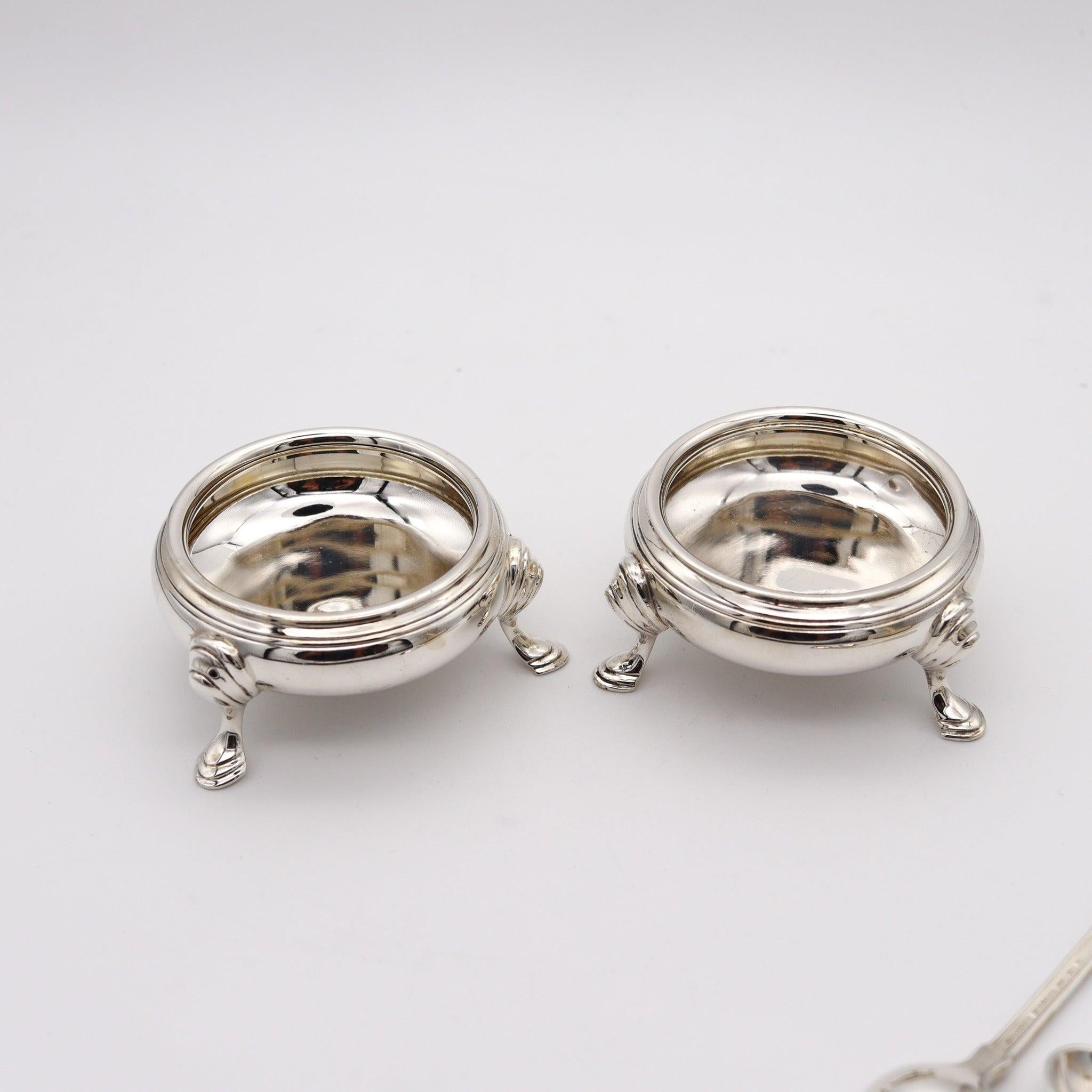 TIFFANY & CO. 1921 John C. Moore Pareja de saleros abiertos de plata de ley .925 Estadounidense en venta