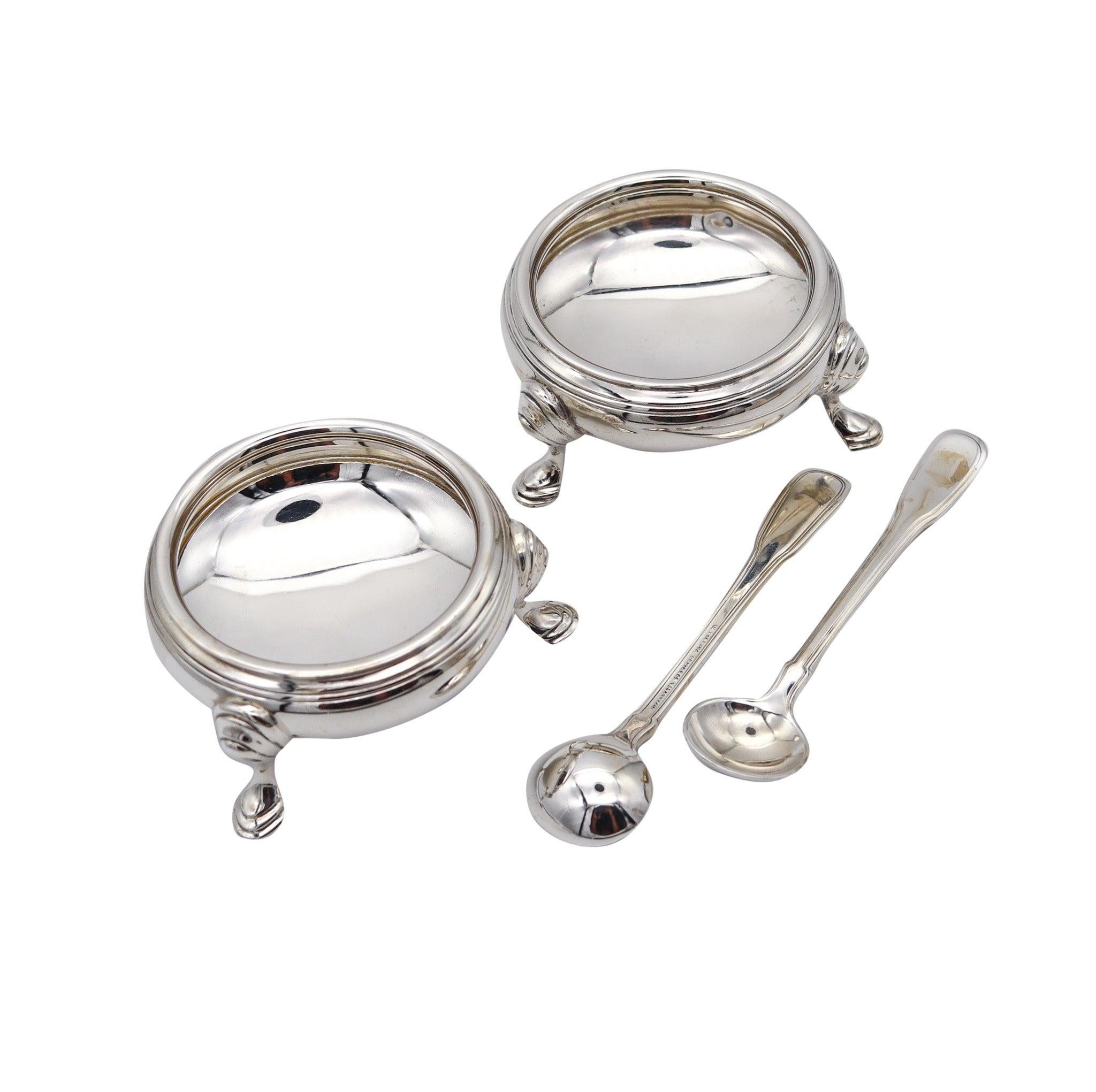 TIFFANY & CO. 1921 John C. Moore Pareja de saleros abiertos de plata de ley .925 en venta 1