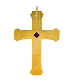 Tiffany & Co. 1923 Amethyst 18K Gold Antique Commemorative Bishops Cross Pendant