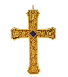 Tiffany & Co. 1923 Amethyst 18K Gold Antique Commemorative Bishops Cross Pendant