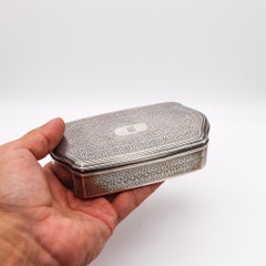 Tiffany & Co. 1927 Art Deco Chiseled Arabesque Box with Lid .925 Sterling Silver