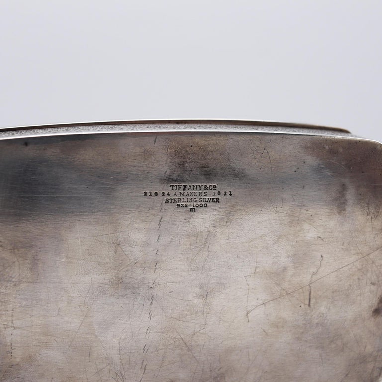 Tiffany and Co. 1927 Art Deco Chiseled Arabesque Box with Lid .925