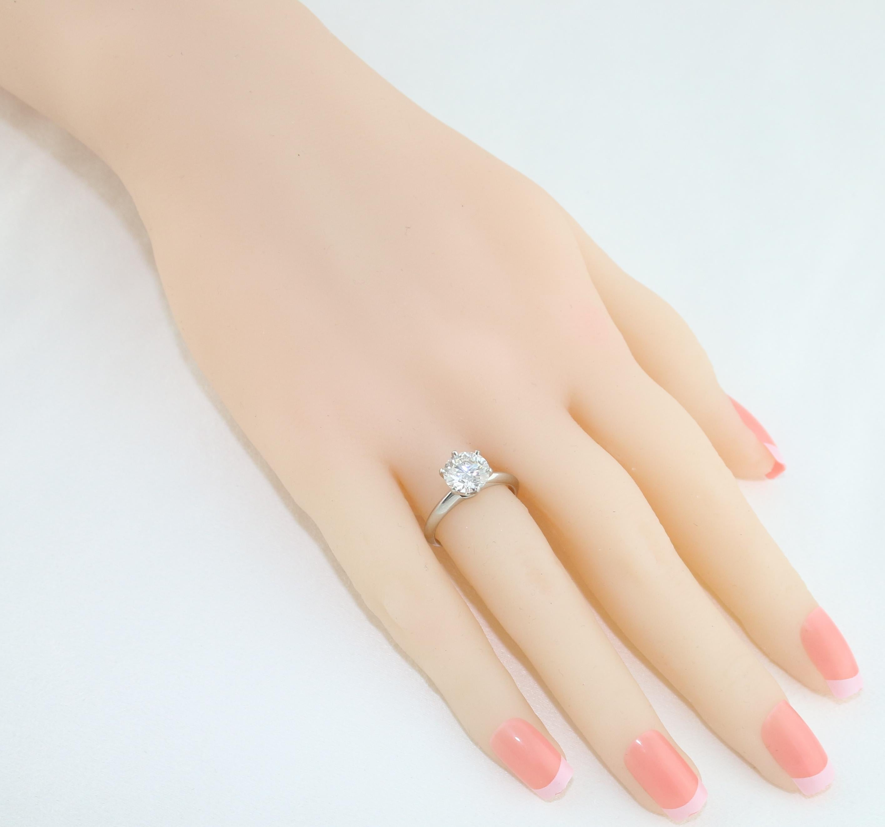 Contemporary Tiffany & Co. 1.93 Carat G VVS1 Diamond Platinum Ring For Sale