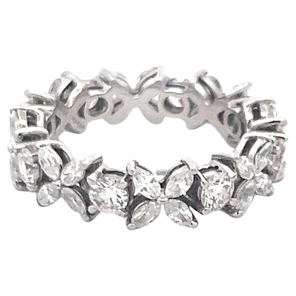 Tiffany & Co 1.93 Carat Round  and Marquis Diamond Platinum Enternity Band Ring