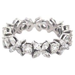 Tiffany & Co 1.93 Carat Round  and Marquis Diamond Platinum Enternity Band Ring