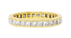 Tiffany & Co. 1.93 Carats Princess Cut Diamond 18 Karat Yellow Gold Band Ring