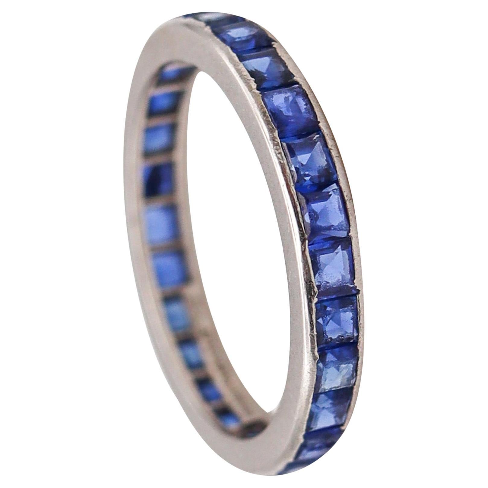 TIFFANY & CO. 1930 Art Deco Eternity ring In Platinum With 1.82 Ctw In Sapphires