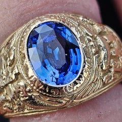 Tiffany & Co. 1931 US Naval Academy Sapphire Ring 14k Yellow Gold sz 3.5 9.5g