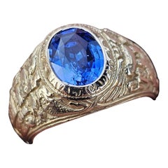 Tiffany & Co. 1931 US Naval Academy Sapphire Ring 14k Yellow Gold sz 3.5 9.5g