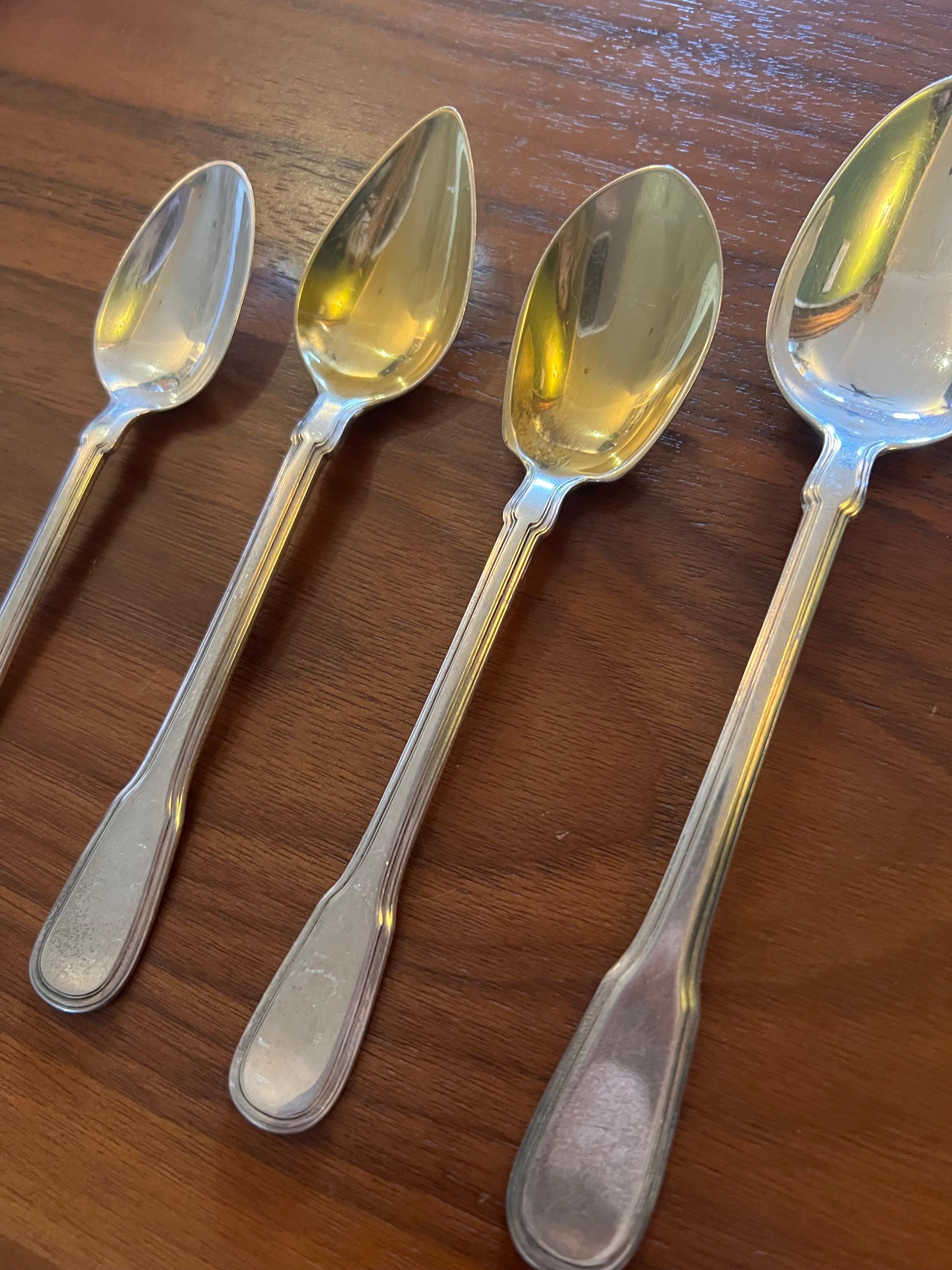 Tiffany & Co 1938 Hamilton Pattern Spoon Variety, Set of 4 In Good Condition In Brooklyn, NY