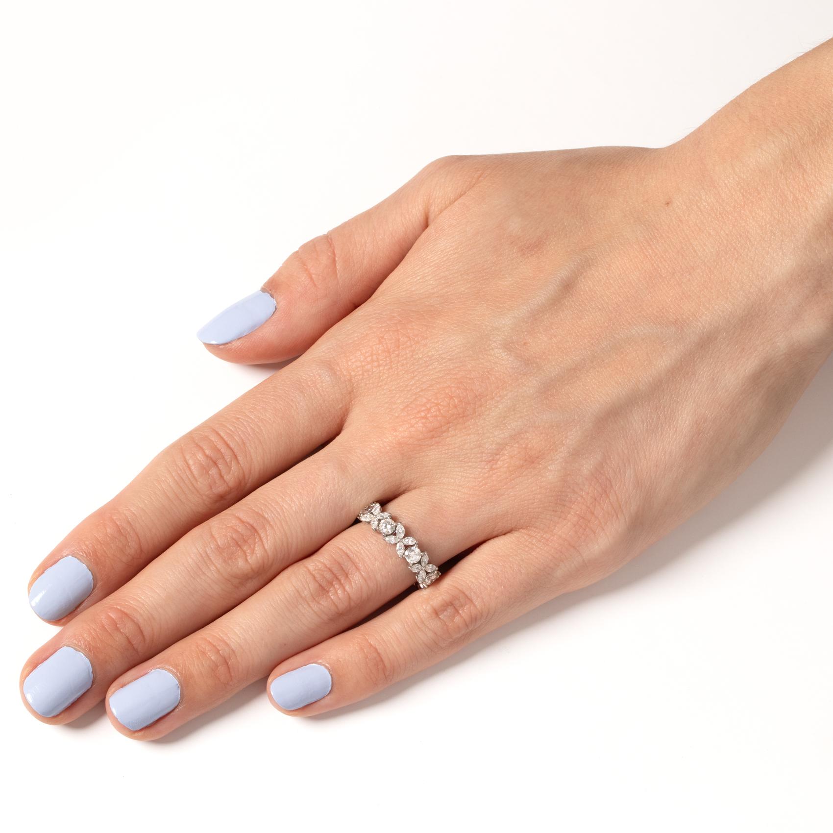 Brilliant Cut Tiffany & Co. 1.93ct 'Victoria' Alternating Diamond Full Eternity Ring