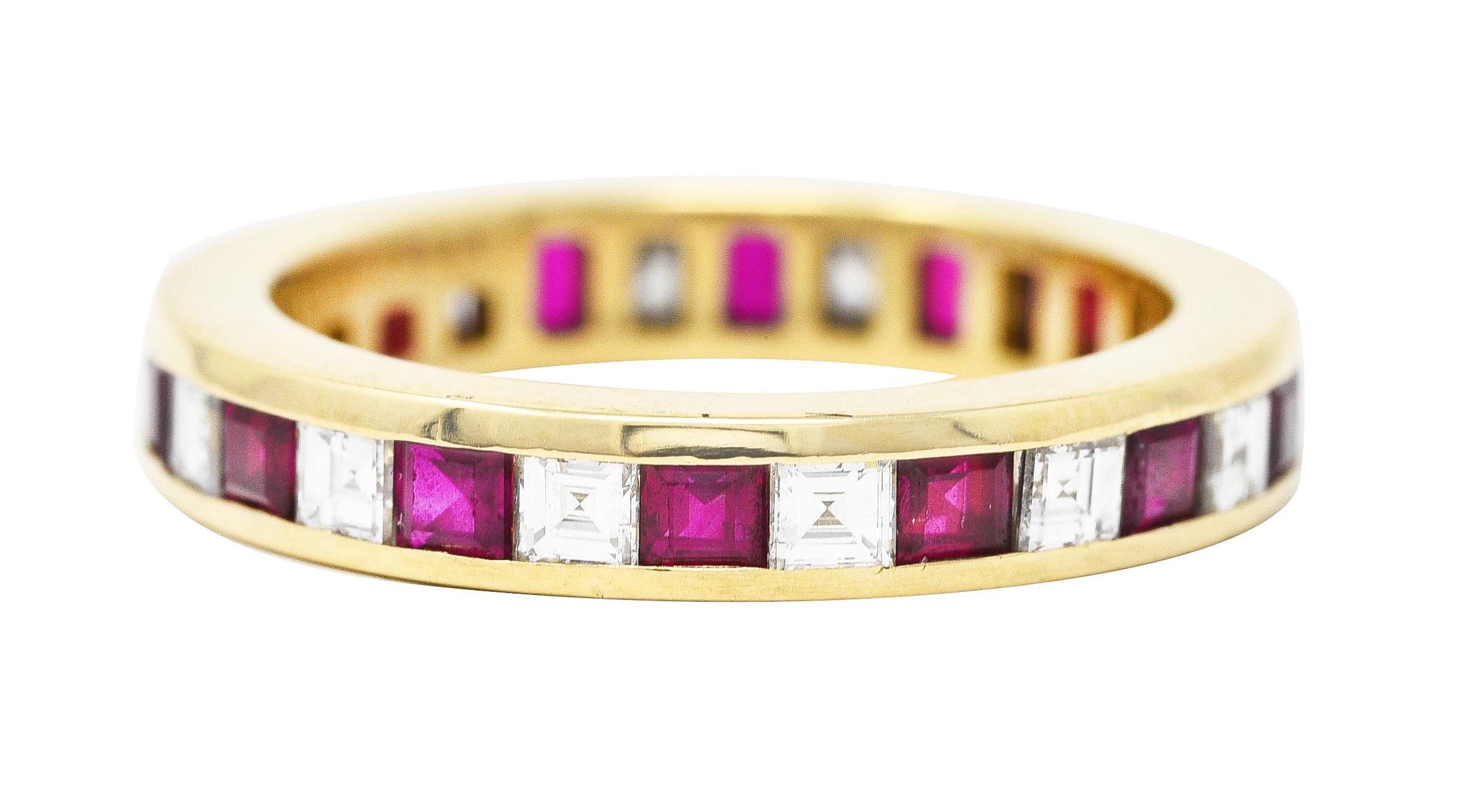 vintage ruby and diamond eternity ring