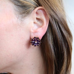 TIFFANY & CO. 1940 Clips Earrings In 14Kt Yellow Gold With Russian Amethysts