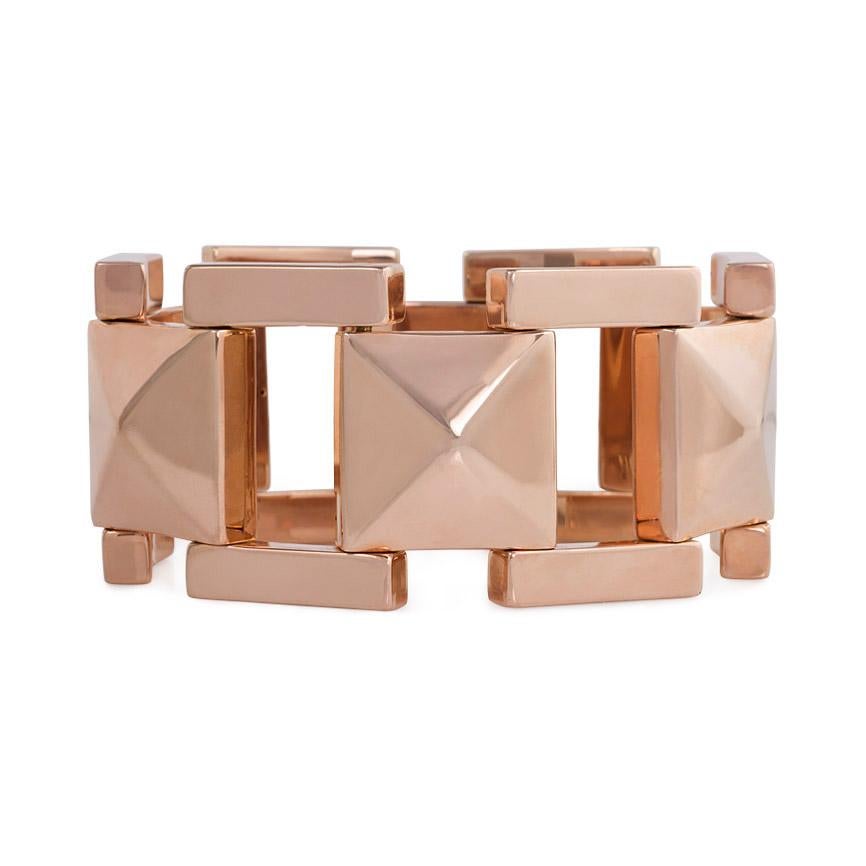 Tiffany & Co. 1940s Rose Gold Plaque Link Bracelet