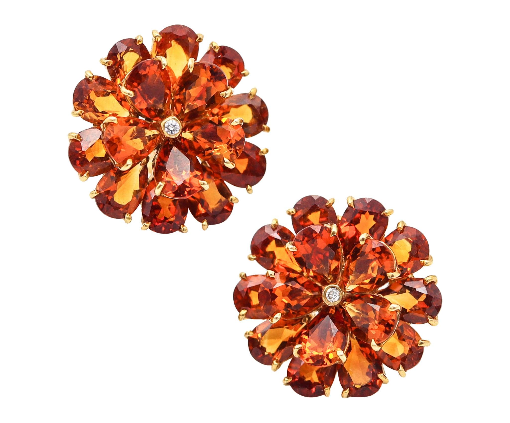 TIFFANY & CO. 1950 Clips-Ohrringe aus 18 Kt. Gelbgold mit Madeira-Citrinen