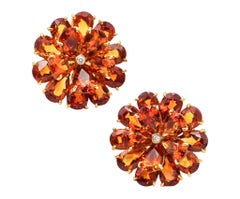 TIFFANY & CO. 1950 Clips-On Earrings In 18Kt Yellow Gold With Madeira Citrines