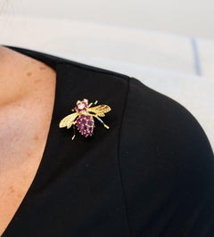 TIFFANY & CO. 1950 Queen-Bee Brooch 18Kt Gold With 1.81 Ctw In Rubies & Diamonds