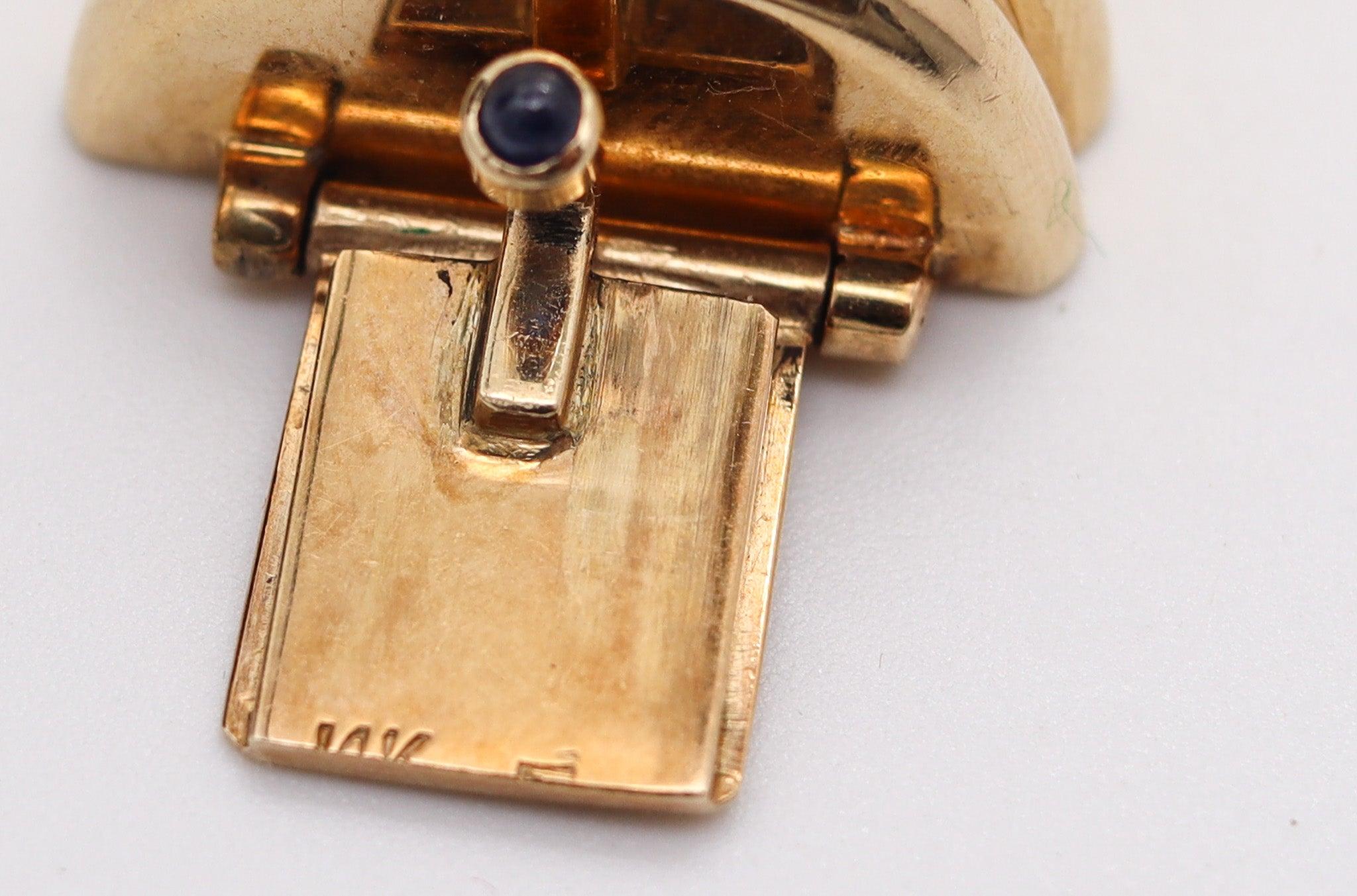 TIFFANY & CO. 1950 Retro Modernist Geometric Bracelet In Solid 14Kt Yellow Gold For Sale 4