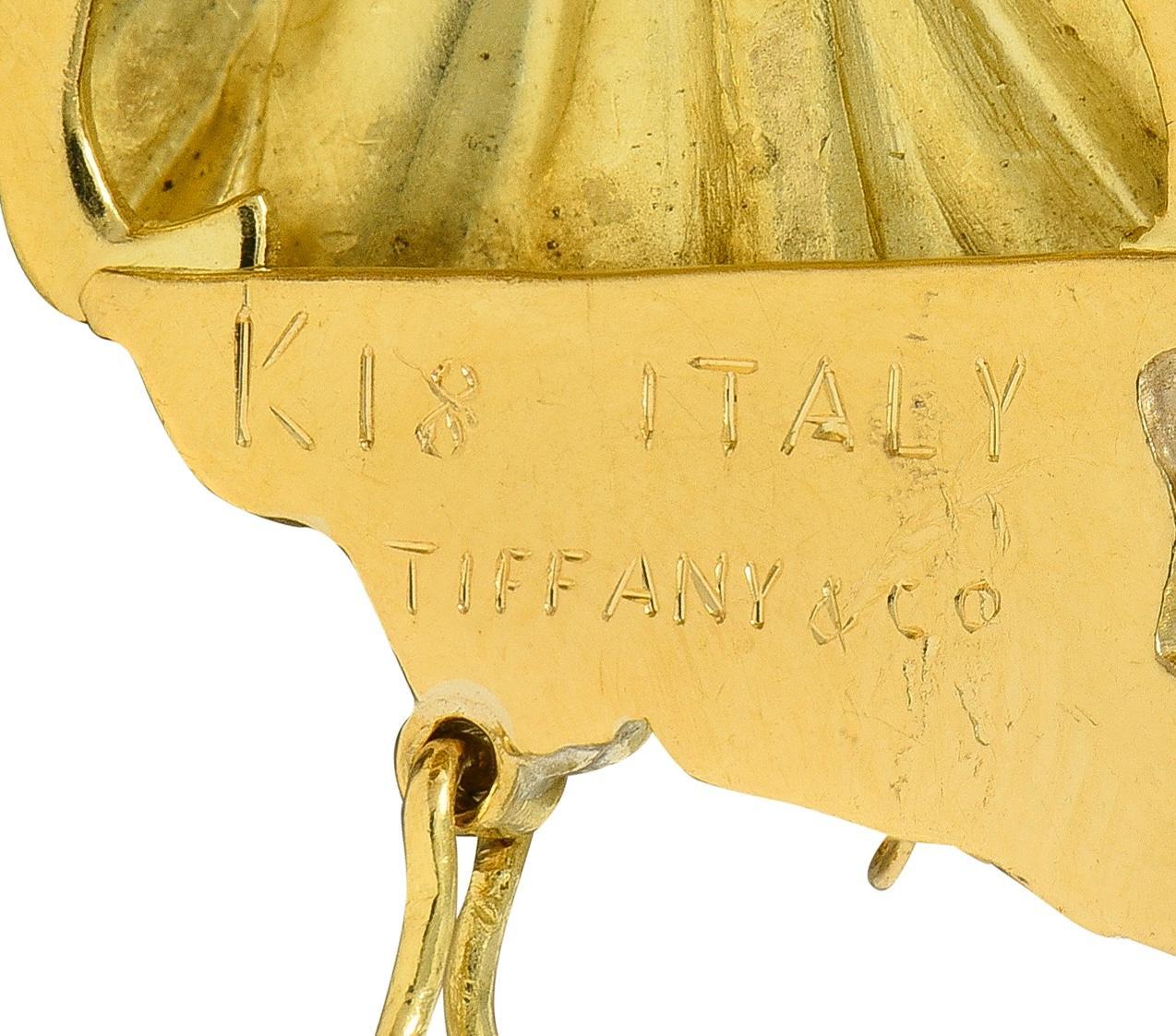 Tiffany & Co. 1950's Oro amarillo de 18 quilates Pulsera vintage de eslabones foliados en venta 1