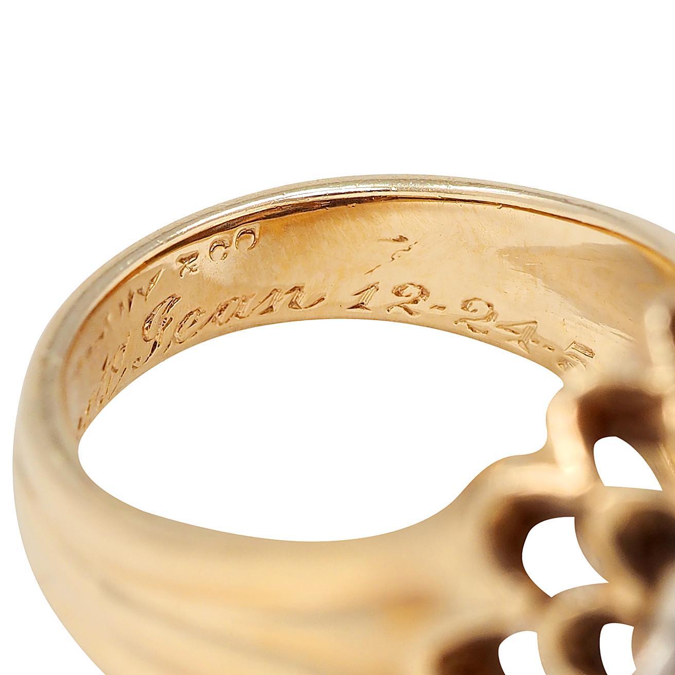 De las mujeres Tiffany & Co. 1950 Anillo Crisantemo Vintage Platino Oro 14K en venta