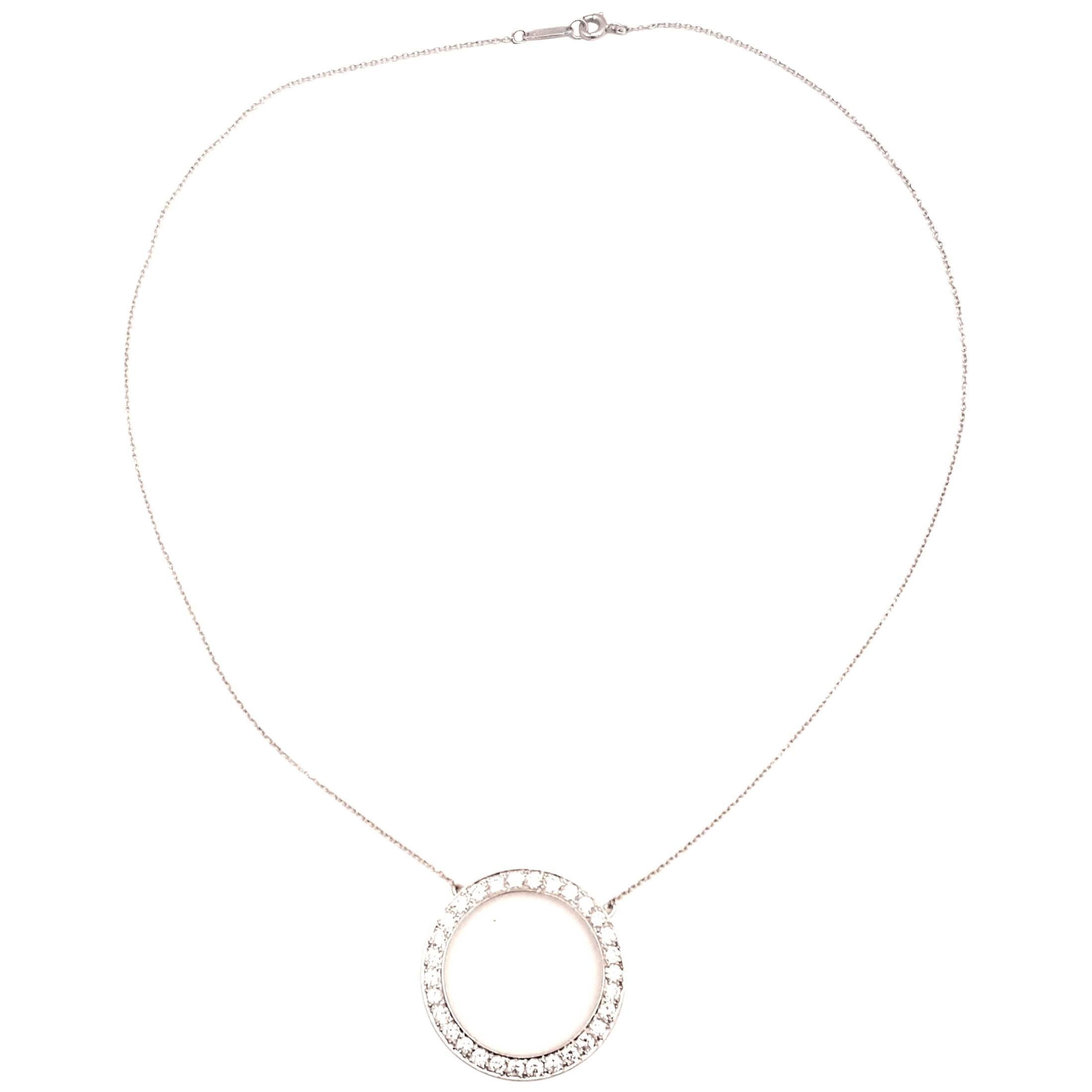 Tiffany & Co. 1950s Platinum Diamond Eternity Circle Necklace For Sale