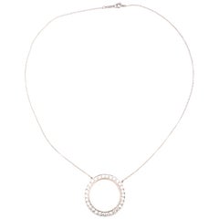 Tiffany & Co. 1950s Platinum Diamond Eternity Circle Necklace
