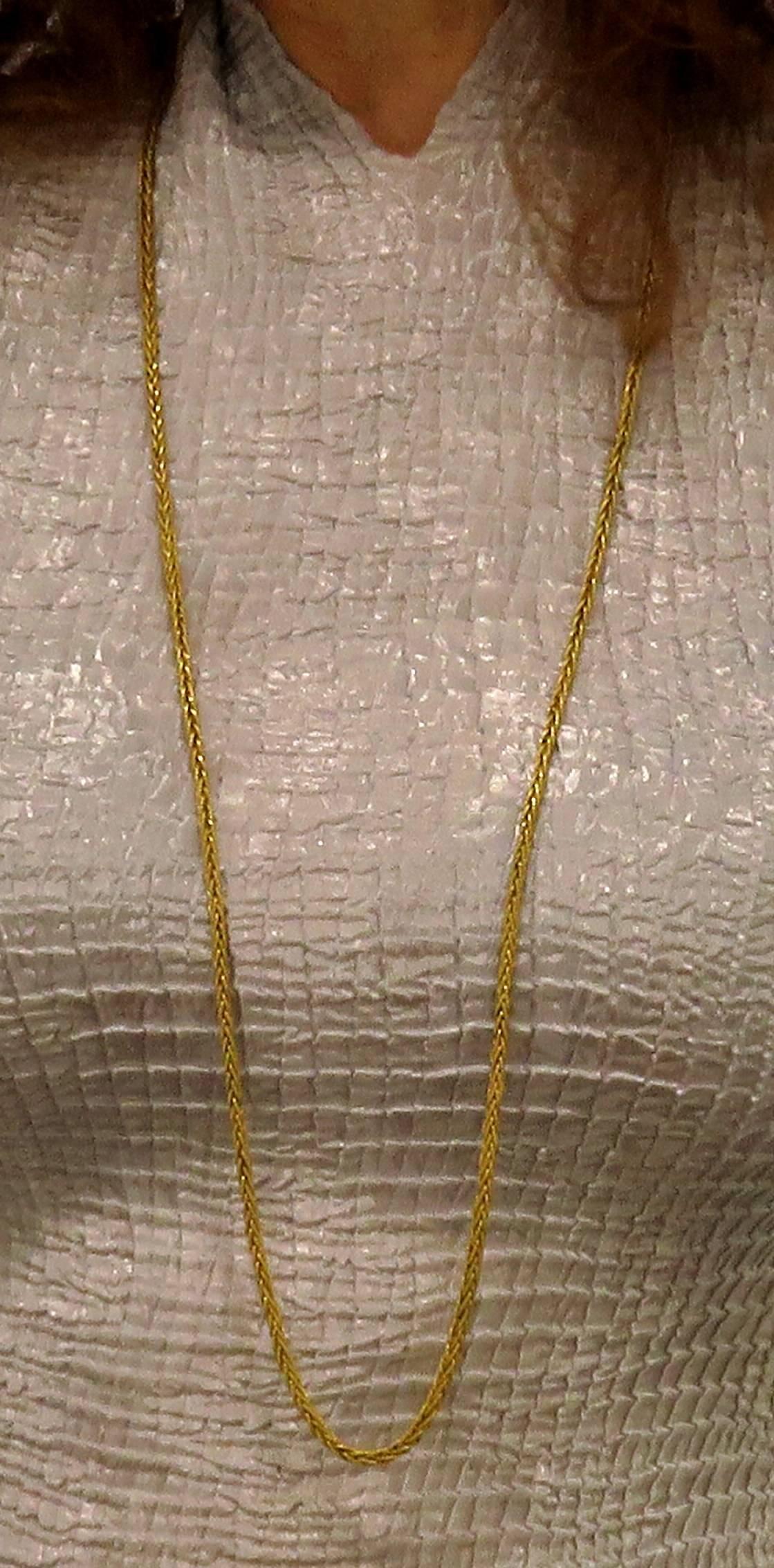 Tiffany & Co. 1950s Timeless Extra Long Gold Woven Motif Chain Necklace 1