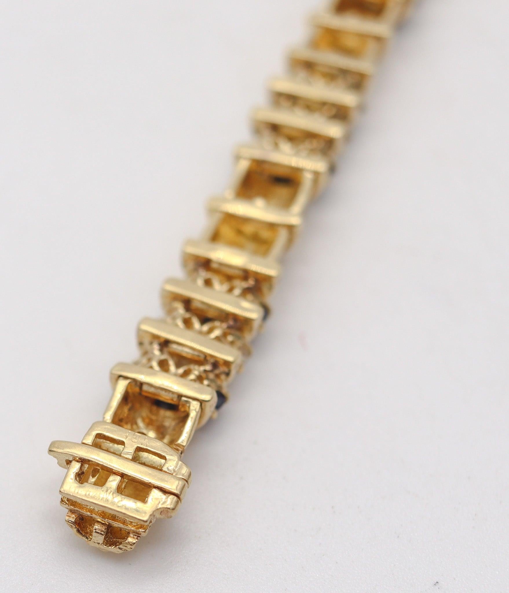 TIFFANY & CO. 1960 Bracelet 18Kt Yellow Gold And 5.76 Ctw Diamonds & Sapphires 1