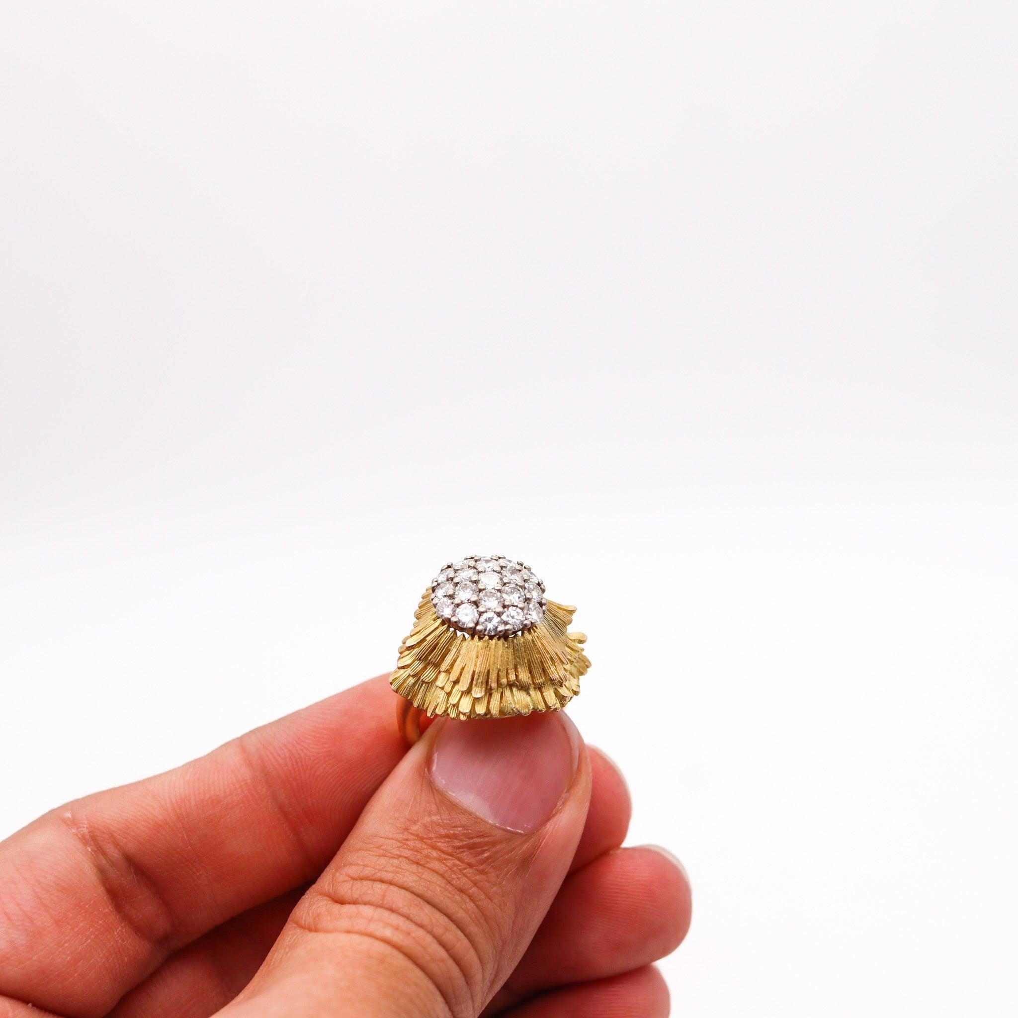 TIFFANY & CO. 1960 Cluster Cocktail Ring In 18Kt Gold With 1.74 Ctw In Diamonds 3