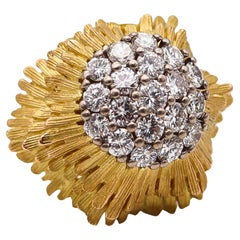 Tiffany & Co. 1960 Bague cocktail grappe en or 18 carats avec 1,74 carat de diamants