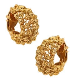 TIFFANY & CO. 1960 George Schuler Orecchini a cerchio in oro giallo massiccio 18Kt
