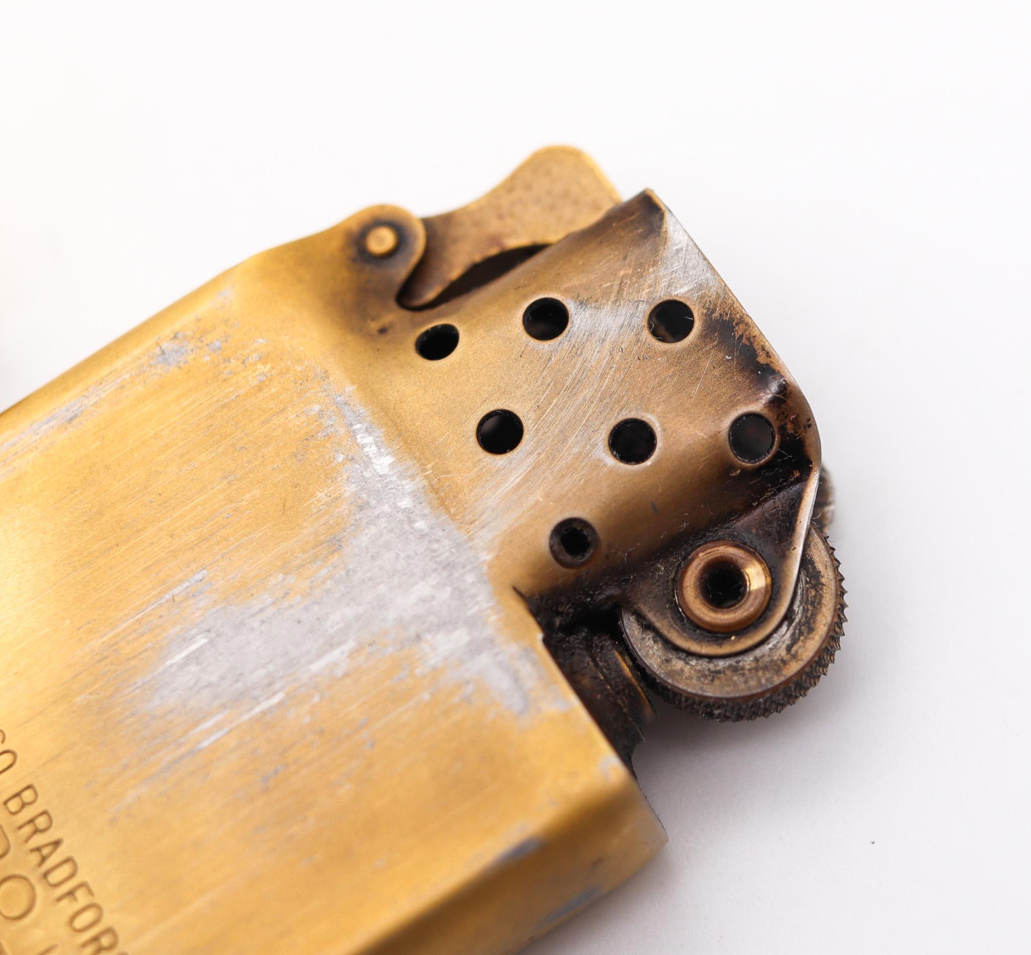 Tiffany & Co. 1960 Modernist Zippo Petrol Fluid Pocket Lighter 14Kt Yellow Gold For Sale 2