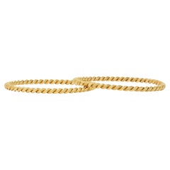 Tiffany & Co. 1960's 14 Karat Gold Twisted Rope Vintage Bangle Bracelet Set