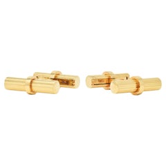 Tiffany & Co. 1960's 14 Karat Yellow Gold Barrel Vintage Cufflinks