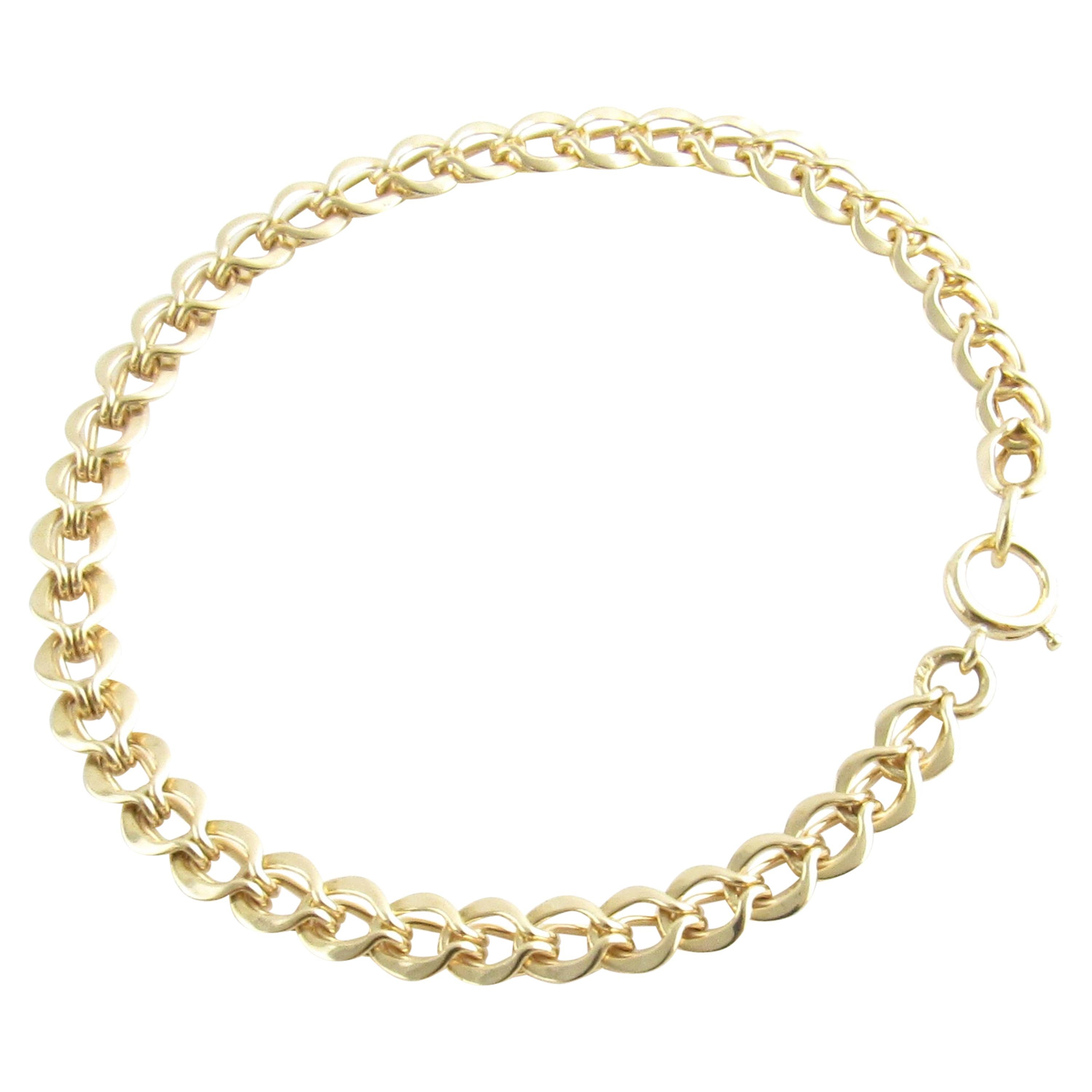 Tiffany & Co. 1960s 14 Karat Yellow Gold Double Link Charm Bracelet